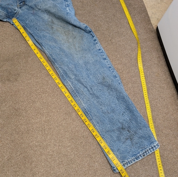 Carhartt Mens Grunge Blue Relaxed Fit Plaid Lined Jeans 36 x 34 - Picture 8 of 8